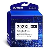 MOOHO Remanufacturado Cartucho Tinta HP 302 Negro Reemplazo para Cartuchos HP 302 HP 302XL Compatible para Cartuchos HP Deskjet 2130 Tinta HP Deskjet 2132 Cartuchos HP 3630 Impresora(2 Negro)