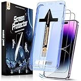 MAGIC JOHN 2 Pack for iPhone 14 Pro Max 6.7 inch Tempered Glass Screen Protector, Auto Dust-Eliminat