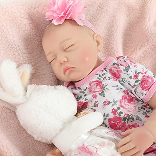 QARUQASE Lifelike Reborn Baby Dolls - 22-Inch Soft Full Vinyl Body Realistic-Newborn Baby Dolls Sleeping Baby Girl Real Life Baby Doll with Toy Accessories Gift Set for Collection&Kids Age 3+