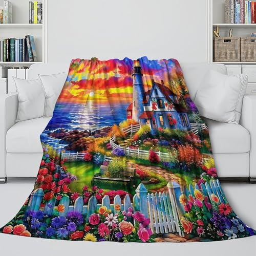 Couverture phare 3D peluche douce idée cadeau originale pour canapé