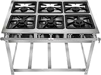 FOGÃO SERV INOX BAIXA PRESSÃO 6 BOCAS (3 SIMPLES 3 DUPLAS)