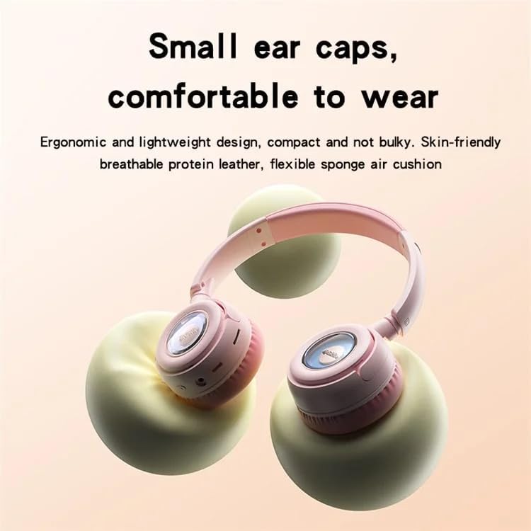 Pink YESIDO EP06 headphones next to a smartphone, illustrating battery life and quick charging.