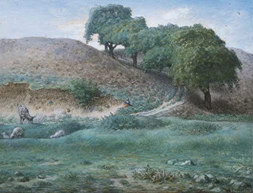 Peinture sur toile Jean-François Millet, tableau chemin avec des châtaigniers 60x90cm