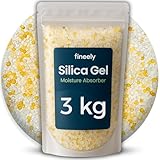 Fineely® Silica Gel Entfeuchter - 3 kg Weiß DUO mit Farbindikator Orange-Grün 3–5 mm Kugeln I...