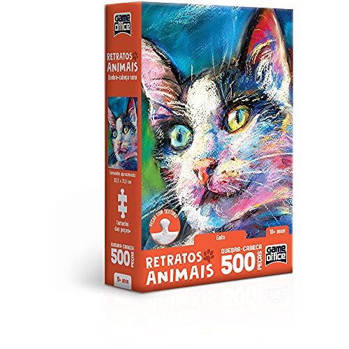 Retratos Animais: Gato - Quebra-cabeça Nano - 500 peças - Toyster Brinquedos