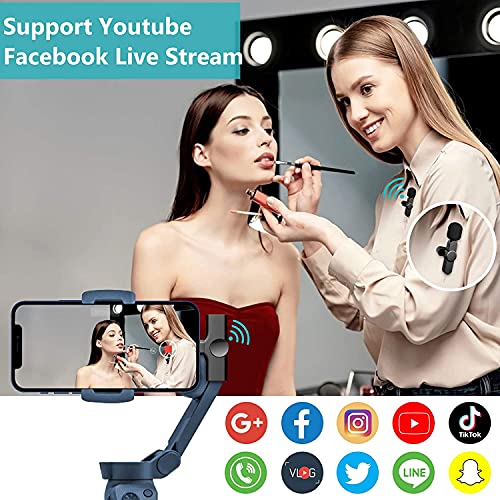 Microfone Condensador, sem fio Lavalier LVOD Portable Audio Video Recording Mini Mic para iPhone And
