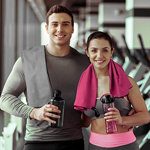 Microfibre-Towel-Set-160-x-80-cm-Large-Bath-Towel-80-x-40-cm-Small-Hand-Towel-Soft-and-Lightweight-Beach-Towel-Quick-Drying-Sports-Gym-Towel-Compact-Swimming-Camping-Towel