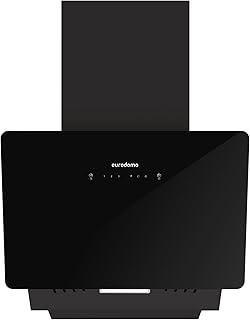 Eurodomo by Faber Grand 60cm 1350m³/hr Slant Autoclean Kitchen Chimney|Filterless with Oil Collector|Dual Suction|Touch/Gesture Control|Warranty by Eurodomo|Made in India|Grand IN HC SC FL BK 60,Black