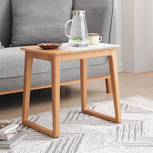 Mesa auxiliar de madera con estante multifuncional para sofa 8
