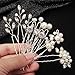 13 Pieces Pearl Crystal Bridal Hair Pins Rhinestone Flower Wedding Hair Pieces Prom Accessory for Women Wedding Hairstyles