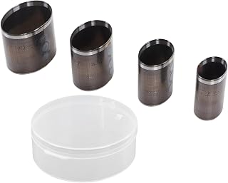Leather Punch 4pcs Oval Alloy Steel Hollow Cutter Tool Set for Leather EVA Fiber Board Clay with Storage Box