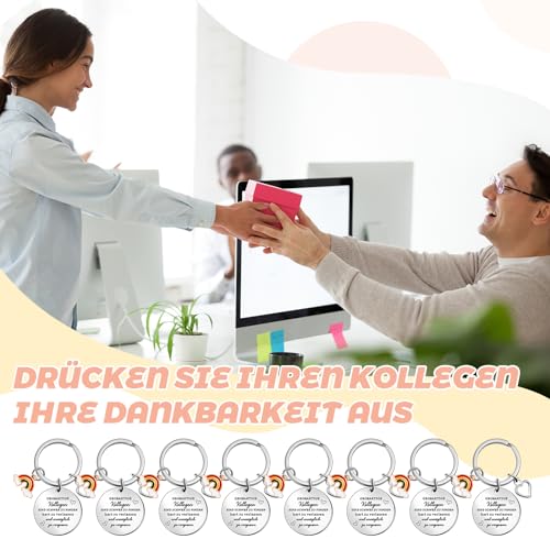 Tenare 8 Stück Schlüsselanhänger für Kollegen Großartige Kollegen Sind Schwer zu Finden Schlüsselanhänger Danke für Alles Dankeschön Geschenk Abschiedsgeschenk für Mitarbeiter Jobwechsel Ruhestand