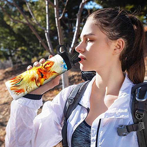 Agh 20 Oz Sublimation Sports Water Bottle Blanks With Straw & Handle Lid Straight Tumblers Stainless Steel Metal Vacuum Insulated Flask For Glitter Vinyl, Sport Outdoor Travel 4Pcs #TOP7