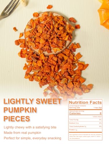 Image of TeeLux Pumpkin Tea, Dried Pumpkin Cubes for Tea, Baking & Cooking, 16oz | Natural Pumpkin Chunks with Lightly Sweet Taste & Pumpkin Aroma, Caffeine Free, Versatile for Cooking & Recipes