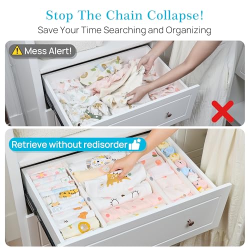 image for Vtopmart Drawer Dividers for Clothes 8 Pack, Adjustable 4