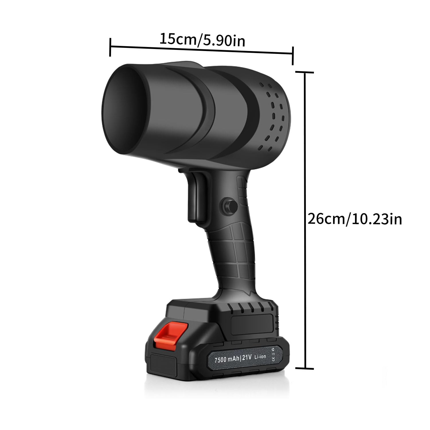 Soplador de Hojas, Soplador de Aire Eléctrico, Sopladora de Hojas con Bateria 1500mh, Turbo 120 km/h, Motor Escobillas, Sopladora de Aire Inalambrico Portátil para Jardín, Césped Exteriores (Negro)