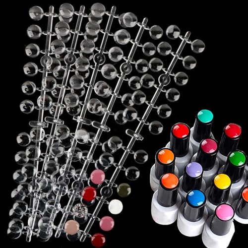 120 Stück Transparent Nagel Display Dot,13mm Rund Nagel Display Farb Punkt,PP Kunststoffe Nagel Farb Dot mit Selbstklebende Aufkleber,für Display und Praxis DIY Nail Art Nagelstudios
