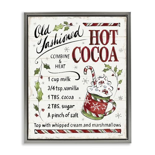 'Old Fashioned Hot Cocoa Recipe'| Floating Frame Canvas Art