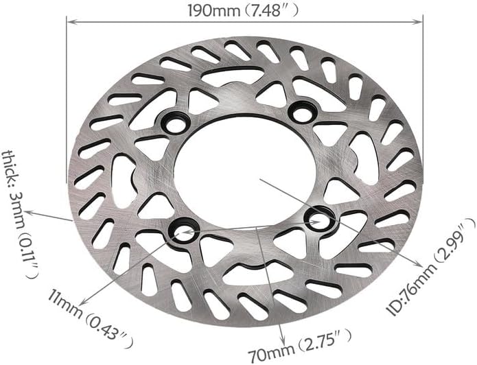 #US Replacement Part for Front Rear Brake Disc Rotor 210/190mm For 12" 14" 17" Wheel Pit Bike Fits for ApolloSSR brdiscpart#255212