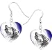 Heart Moon Howling Wolf Earrings