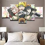 CHUADIAD 5 Panneaux Plus de Produits Naruto Anime Peinture personnalisée Toile Mur Art Photo décoration de la Maison Salon Toile Peinture-sans Cadre