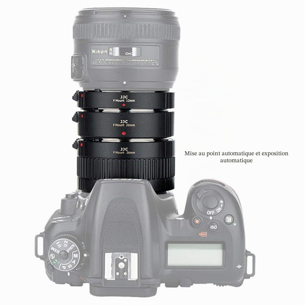 JJC Autofocus Lot de Tubes d'extension Macro pour Nikon F Mount appareils Photo Reflex numériques