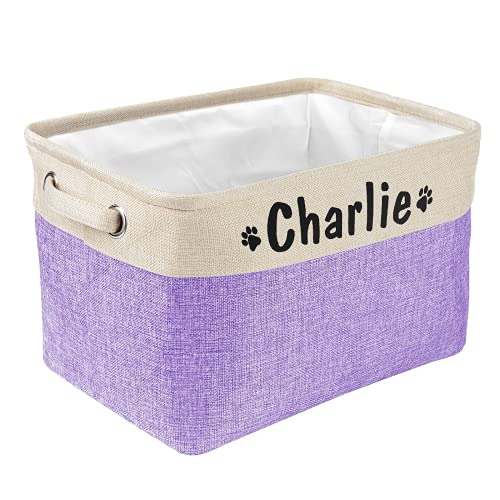 Panier de rangement pliable violet KRD pour jouets et accessoires de chien