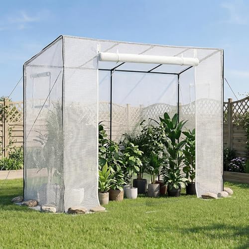 VEVOR Walk-in Greenhouse, 76.8" x 30.3" x 66.1" Greenhouse for Outdoors with Windows, PE Cover, Roll-Up Zipper Door, Walk in Green House Kit, Portable Plant Garden Hot House for Backyard, Outside by VEVOR - Image 2