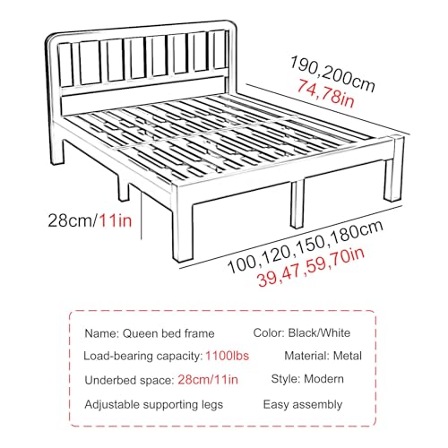 Estrutura De Cama Queen Moderna, Estrutura De Cama Dupla Com Espaço De Armazenamento, Armações De Ca