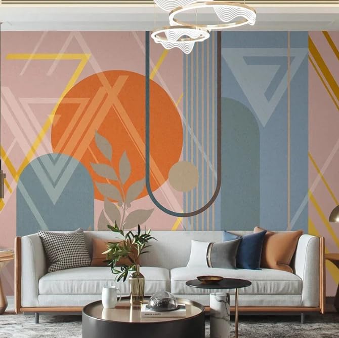 Papier peint moderne 3D revêtement mural feuilles géométriques décoration maison 200x140