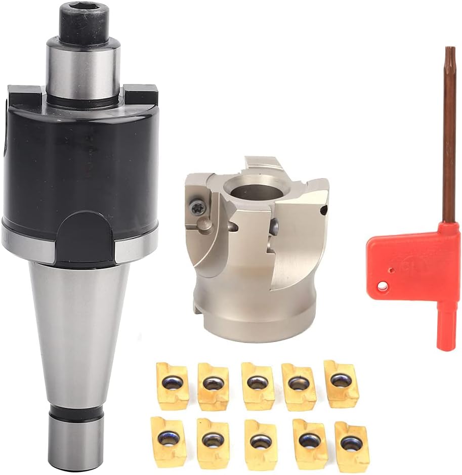 MT2 FMB27 Collet Chuck Holder, BAP400R-50-22-4T Face Mill Cutter, 1604APMT Milling Inserts, CNC Milling Cutter Holder, Precision Tooling (NT30-FMB22+50 Knife disc+APMT1604APMT Knife 4)