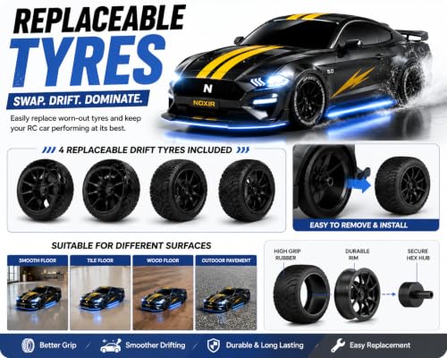 noxir RC Drift Car 1:22 Scale Mustang - Image 7