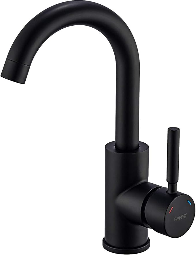 Bar Sink Faucet Matte Black GAPPO Bathroom Faucet Stainless Steel