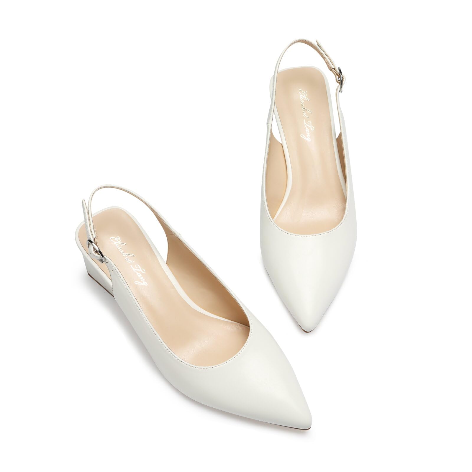 GENSHUO Scarpe da Donna con Tacco Basso e Spesso, con Punta Chiusa e Cinturino Posteriore, 6 cm, per Ufficio, Matrimonio, Festa