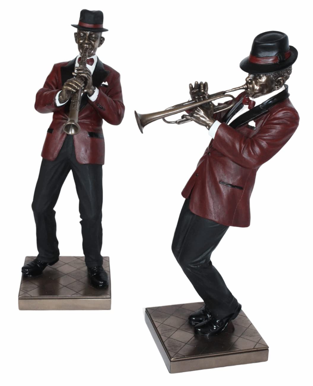 Deko Figur Jazz Musiker Figuren Trompeter und Klarinettist H 30 cm Dekofigur Jazz Band Parastone