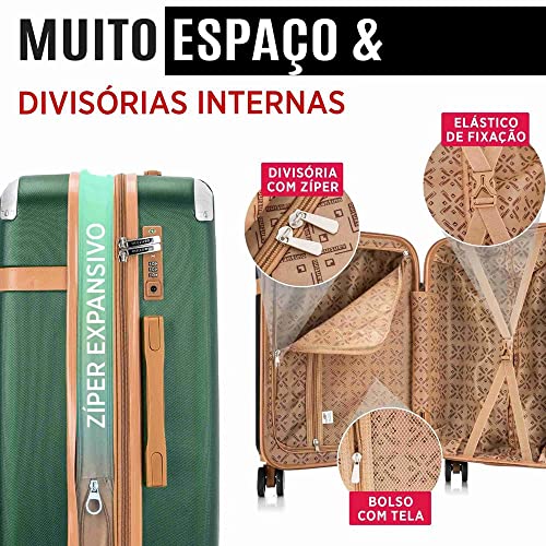 Mala Viagem Santino B182 Rígida Abs Rodinhas 360 Bordo ANAC