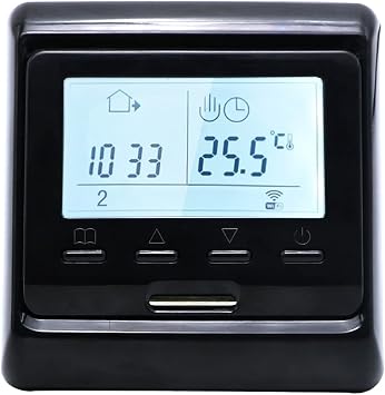 16A Black Electric Underfloor Heating Smart Thermostat