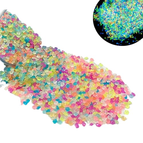 Pietre Decorative,4000 PCS Pietre da Giardino,Pietre Luminose,Pietre Luminose da Giardino,Ciottoli Luminosi Pietre Fluorescenti,Pietre Decorative Aquascape,per Vasi Sassi Decorazioni Balcone,Colorato