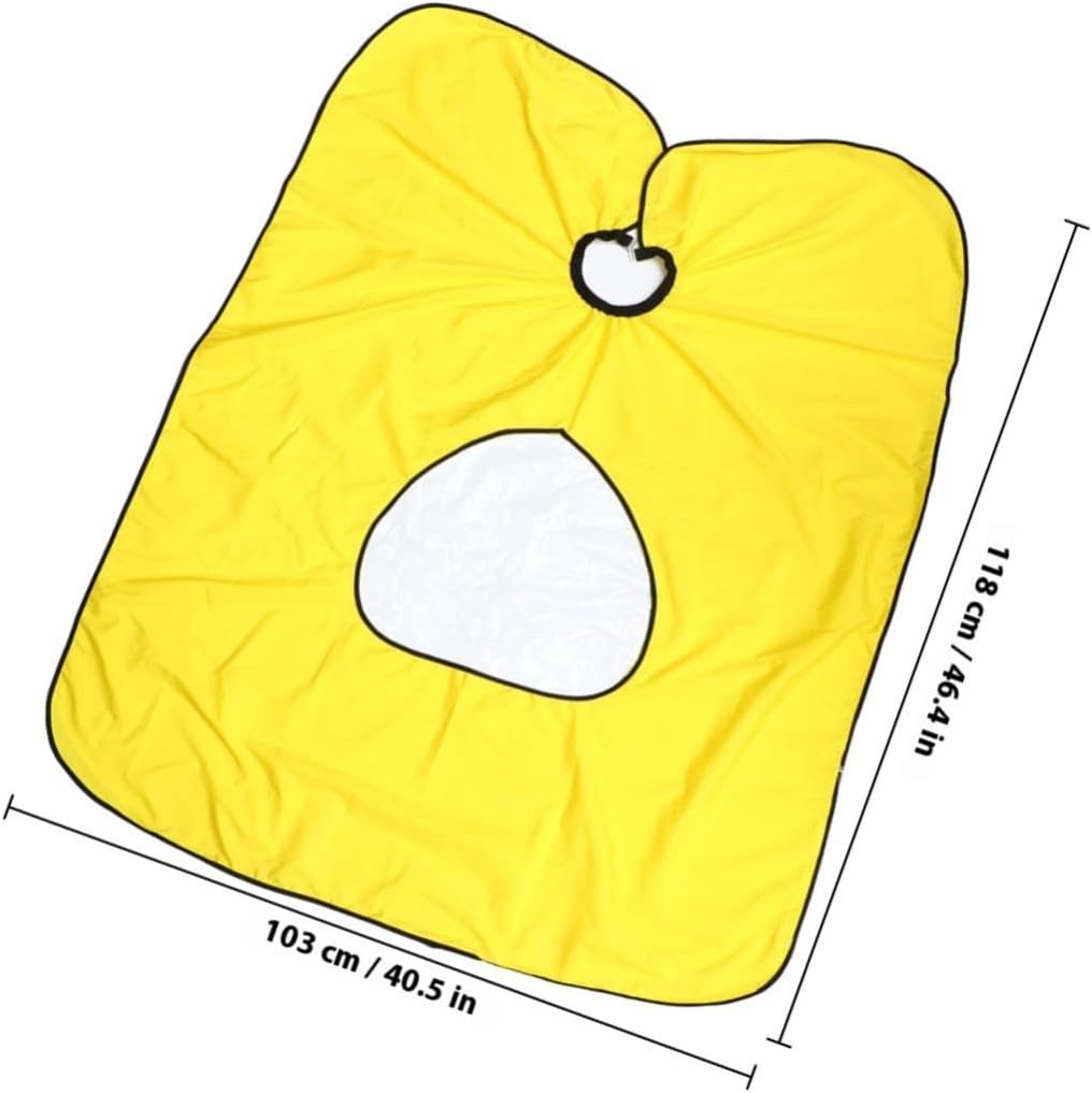 jojofuny Hair Cutting Cape for Hair Salon Use, Comfortable Non-woven Fabric Hairdressing Apron, Convenient to Clean Yellow Barber Haircut Cape for Personal Use