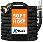 XHOSE PRO Tige de jardin extensible 50 Raccords en laiton, flexible, extensible et rétractable, léger, arrosage de Tuyau, haute pression - 2026 Modèle