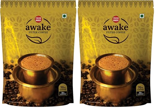 Image of FRESH & HONEST Awake Filter Coffee Powder | Blend of Coffee 70% Chicory 30%| South Indian Filter Coffee | 200g Pack (Pack of 2)