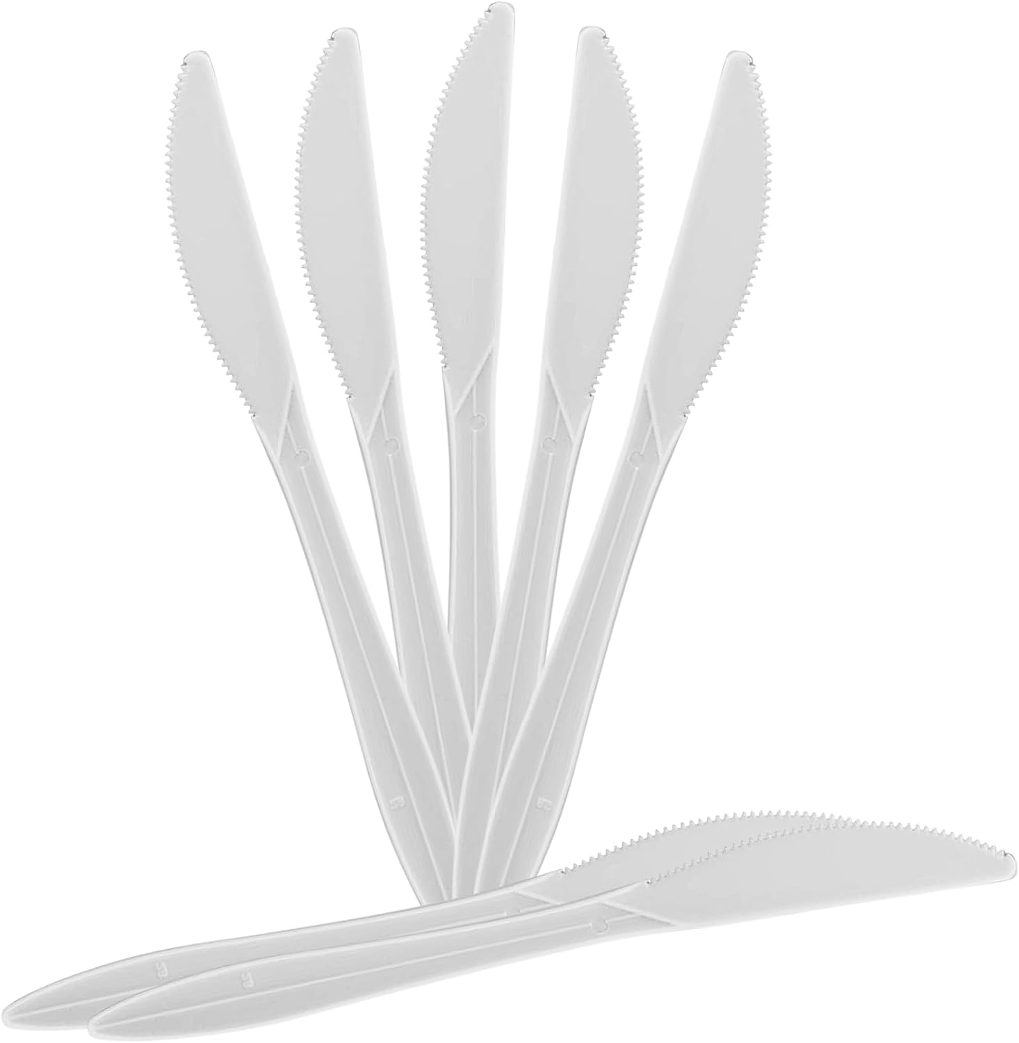 Green Direct Medium Weight White Plastic Knives - Pack of 1000 | Disposable Knives for Catering, Parties, and Takeout