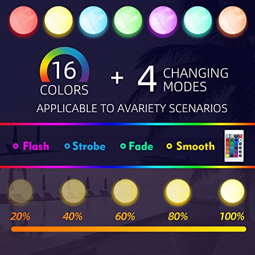 Aeroquest Large Floating And Inflatable Led Glow In The Dark Beach Ball Toy With Color Changing Lights | Great For Summer Parties, Pool/Beach Parties, Raves, Or Blacklight/Glow Parties (4 Pcs) #TOP2