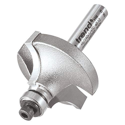 Trend 1/4in Shank Bearing Guided Ovolo Cutter 3/8in Radius With Two Bearings
