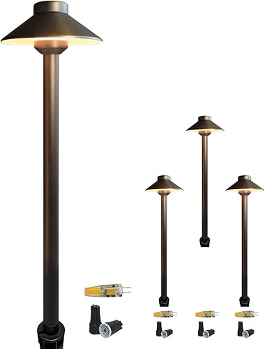 COLOER Luces LED de latón fundido a presión, 2 W, 12 V, bajo voltaje, para jardín, iluminación de paisaje de Navidad al aire libre, 2700 K, blanco