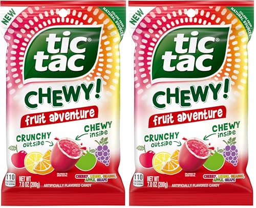 TIC TAC CHEWY! Fruit Adventure Candy, Fruit Candy, 7 oz (Packaging May Vary) (Pack of 2)