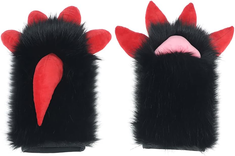 JUNBOON Dog Cat Bear Paw Gloves Furry Fursuit Paws Cosplay Props Costume Accessories for Teens Adults