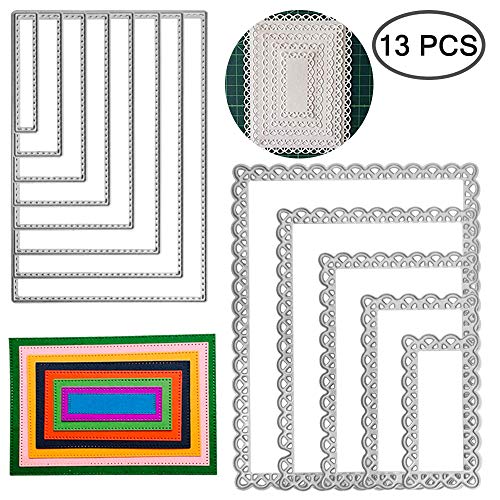2 Pcs Dies For Card Making, Finegood Cutting Dies Rectangle Dies Cut For Card Making Metal Embossing Stencils For Diy Scrapbooking Albumn #TOP1