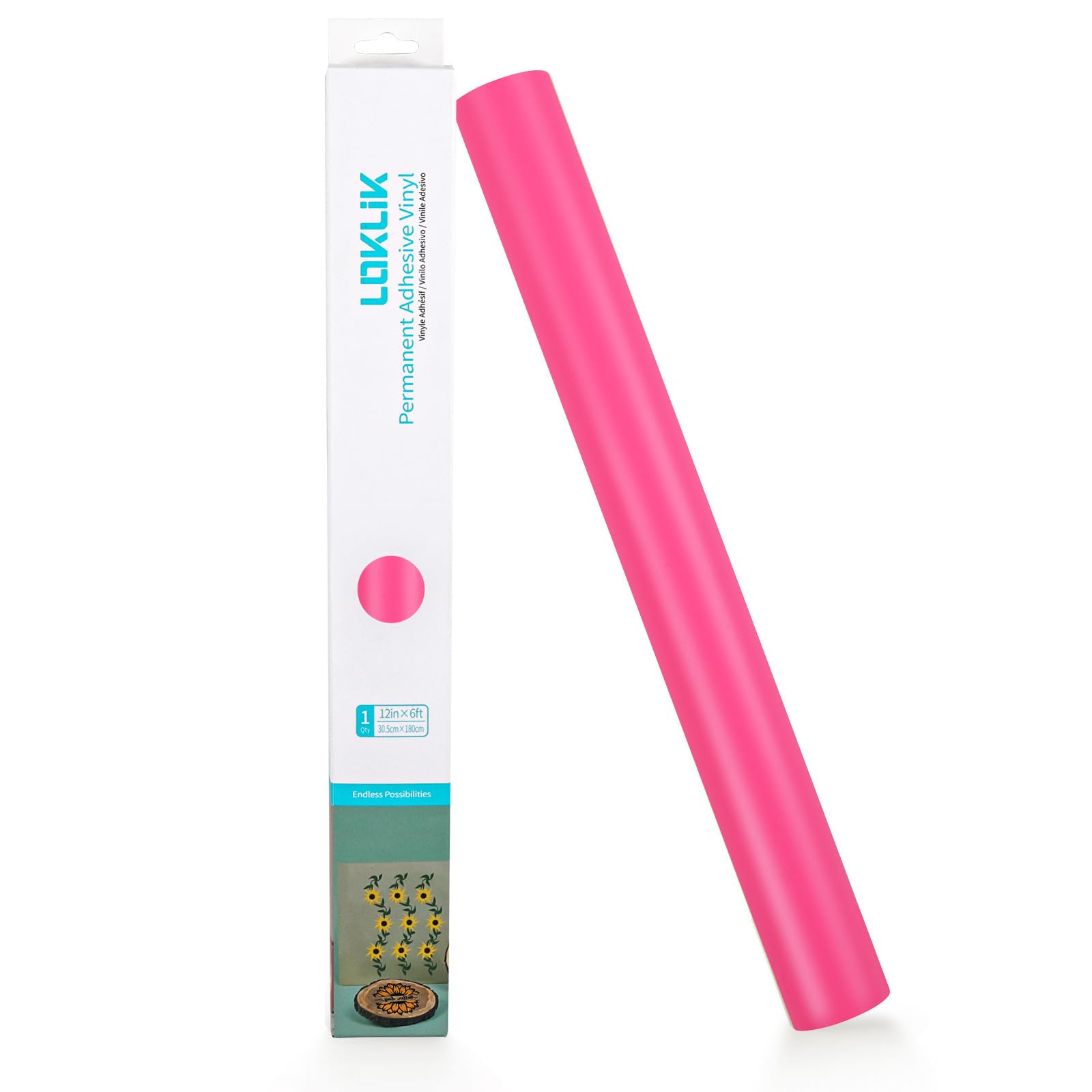 LOKLIK Pink Roll of Permanent Adhesive Matt Heat Transfer Heat Transfer Fabric Garment 1pc 30.5 x 180 cm Standard