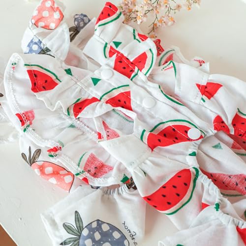 Vestido de verão para cães com estampa de melancia: adorável roupa de festa leve para caninos - pron